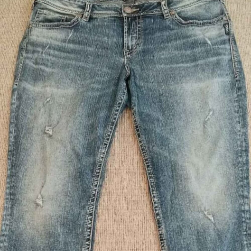 Silver Boyfriend Cut Jeans